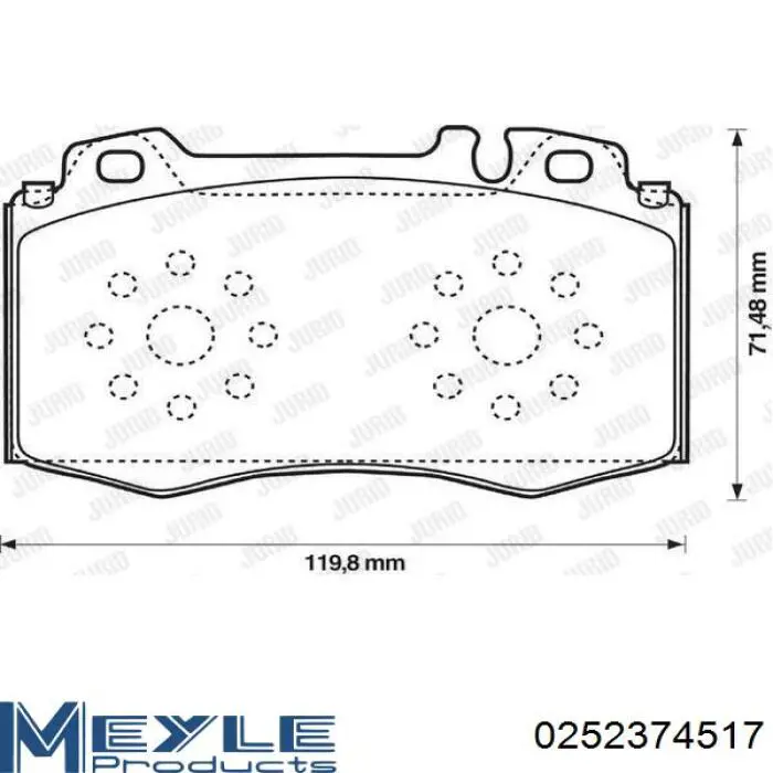 Передні тормозні колодки 0252374517 Meyle