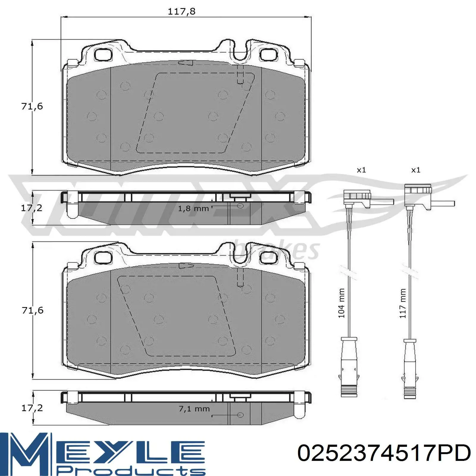 ADU174281 Blue Print Передні гальмівні колодки