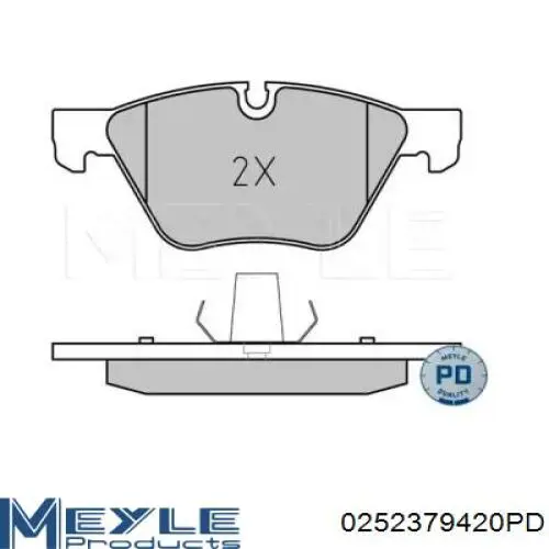 Колодки гальмівні передні, дискові 0252379420PD Meyle