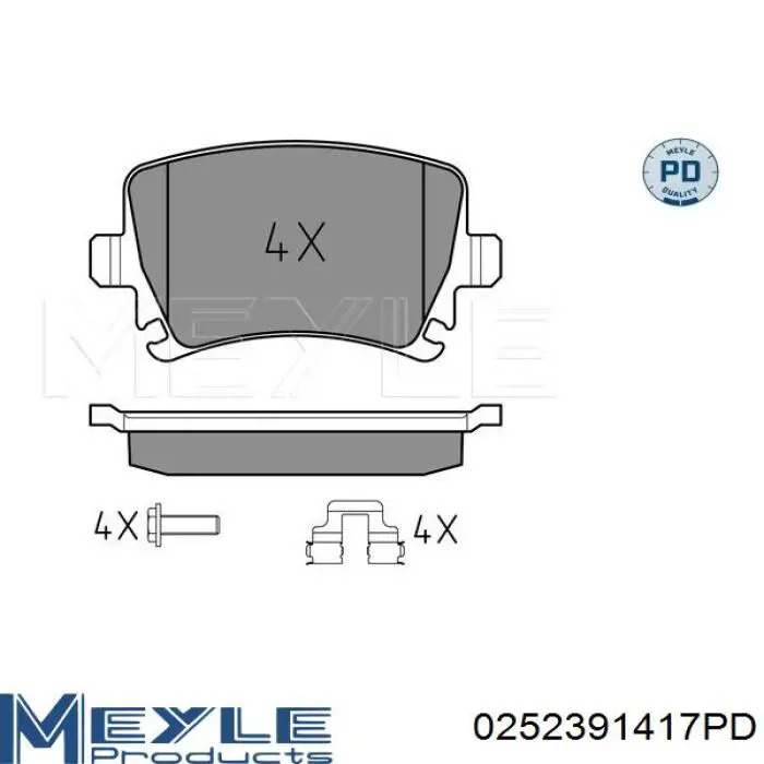 Колодки гальмові задні, дискові 0252391417PD Meyle