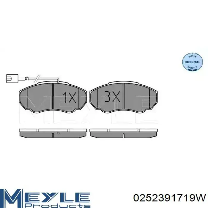 Купити 0252391719W Meyle Колодки гальмівні передні, дискові
