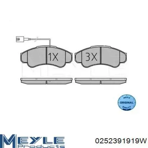 Гальмівні колодки Meyle 0252391919W ціна, від 22.46 USD