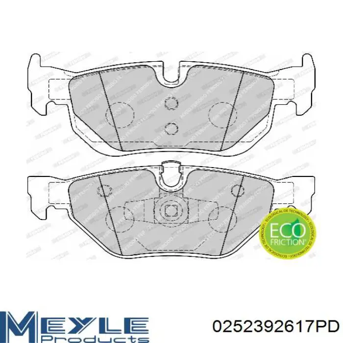 Задні дискові колодки Meyle 0252392617PD