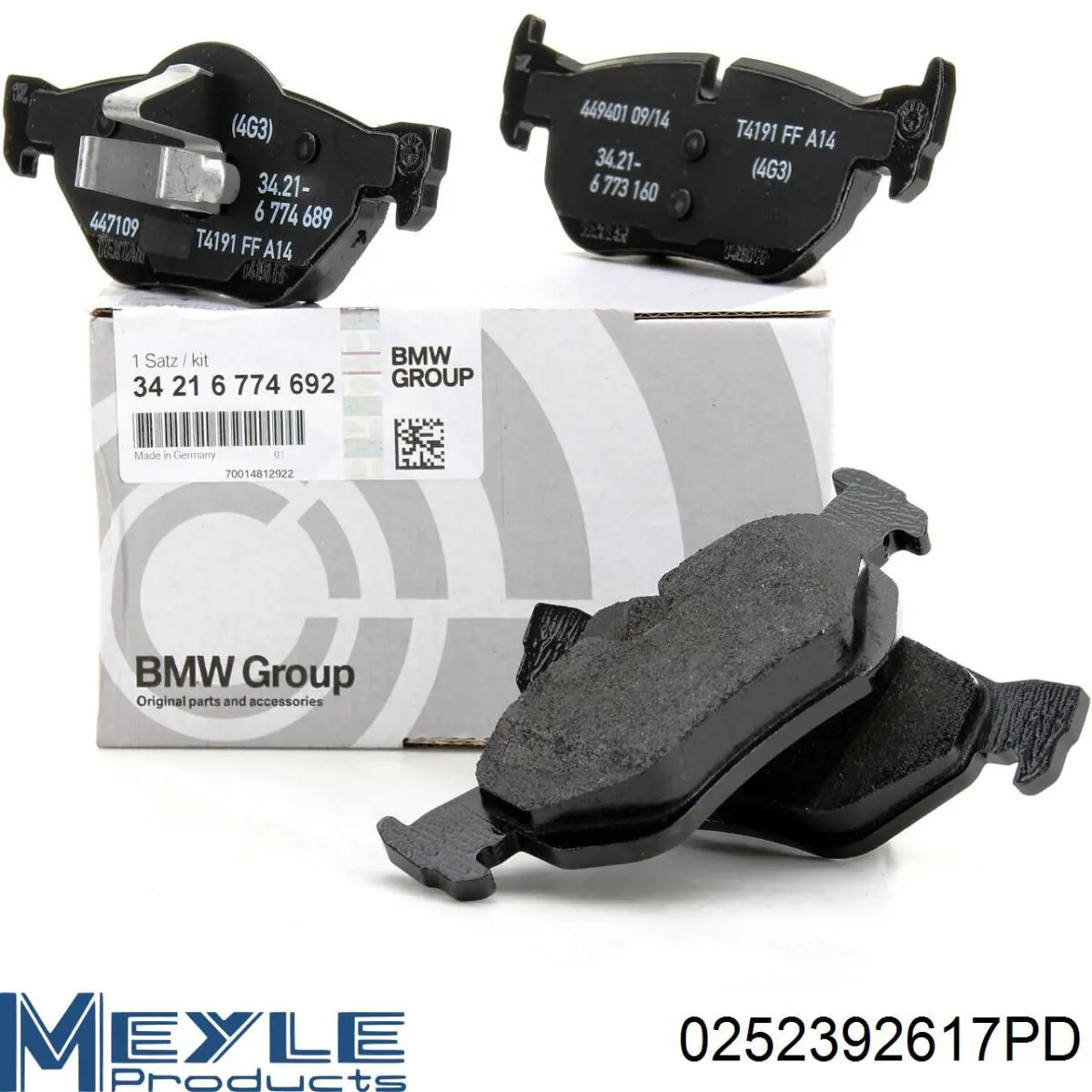 Задні гальмівні колодки 0252392617PD Meyle