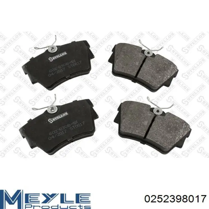 Задні гальмівні колодки 0252398017 Meyle
