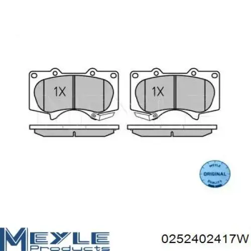 Колодки гальмівні передні, дискові 0252402417W Meyle