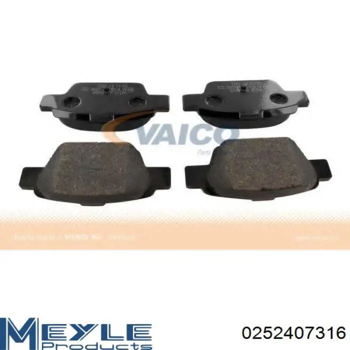 0252407316 Meyle Передні гальмівні колодки
