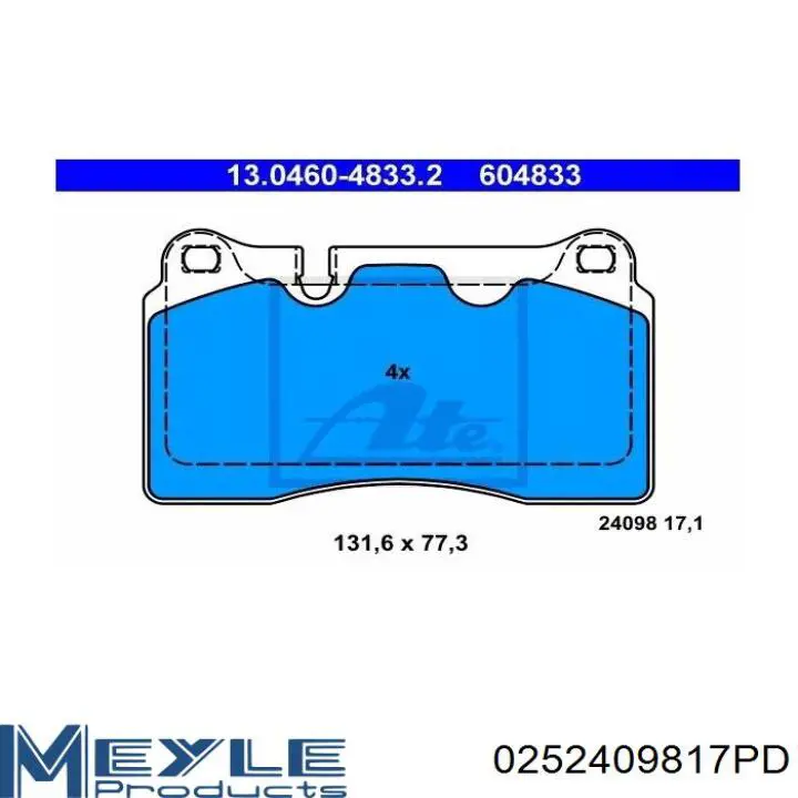 Тормозні колодки Meyle 0252409817PD