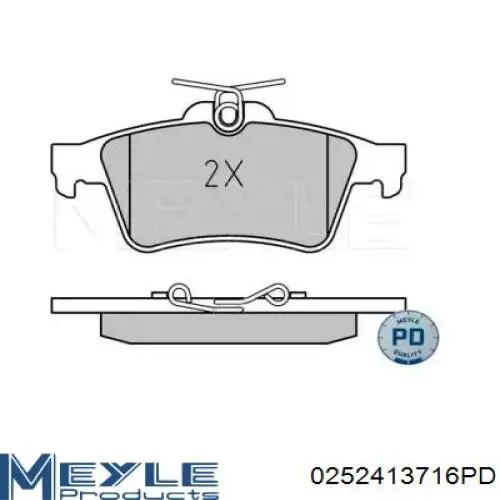 Задні гальмівні колодки 0252413716PD Meyle