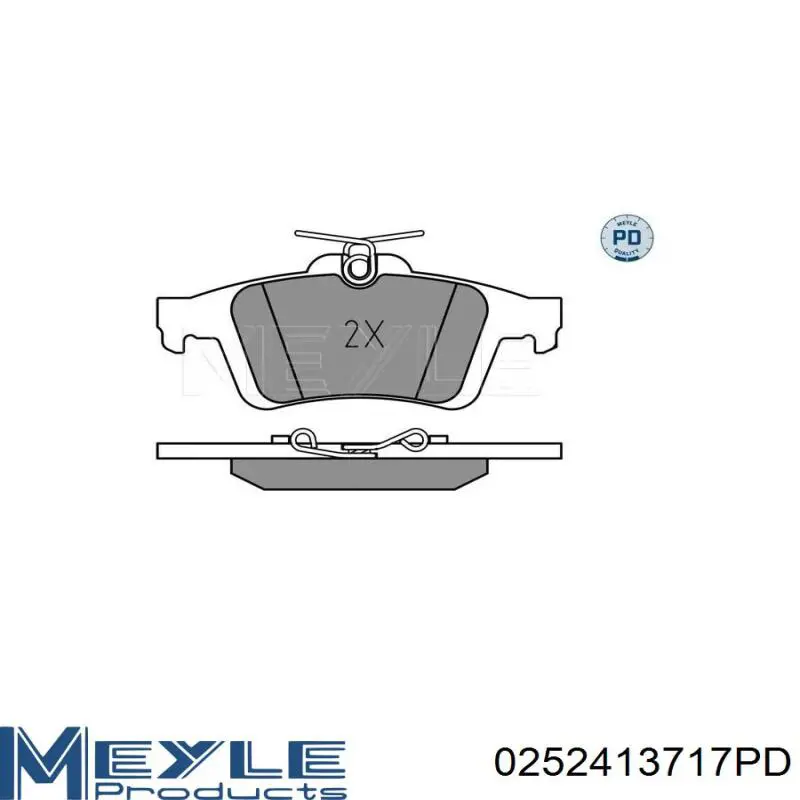 Задні гальмівні колодки Meyle 0252413717PD ціна, від 24.64 USD
