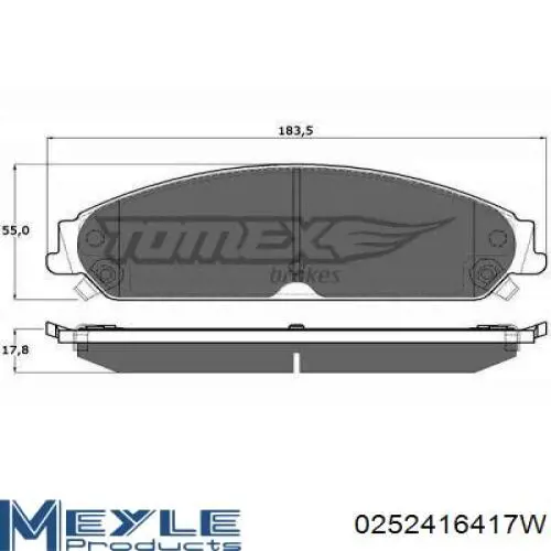 Передні тормозні колодки PRP12403M Protechnic