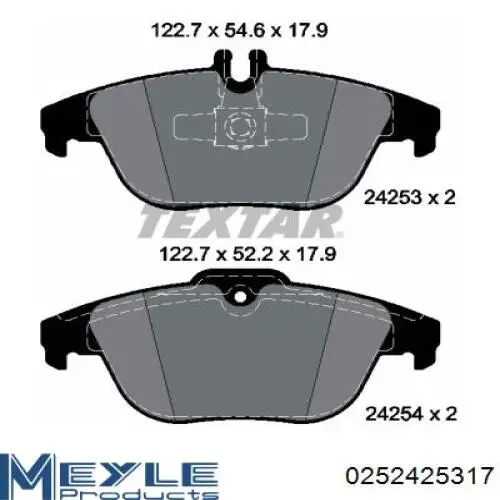 Купити 0252425317 Meyle Задні колодки