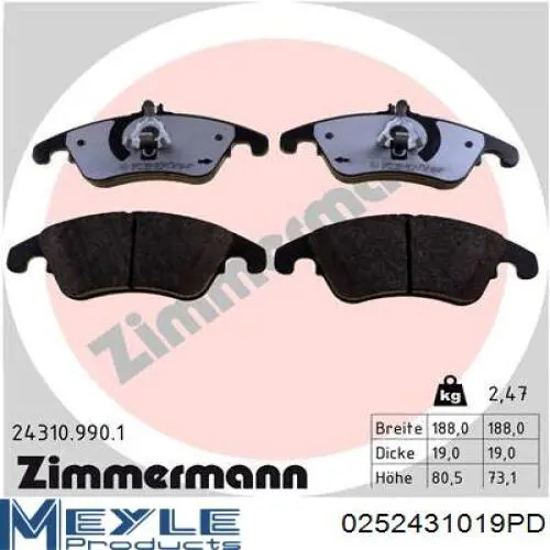 Купити A5420102005 Mercedes Колодки гальмівні передні, дискові