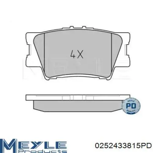 Колодки гальмові задні, дискові 0252433815PD Meyle