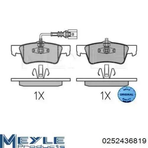 Задні гальмівні колодки Meyle 0252436819 ціна, від 28.52 USD