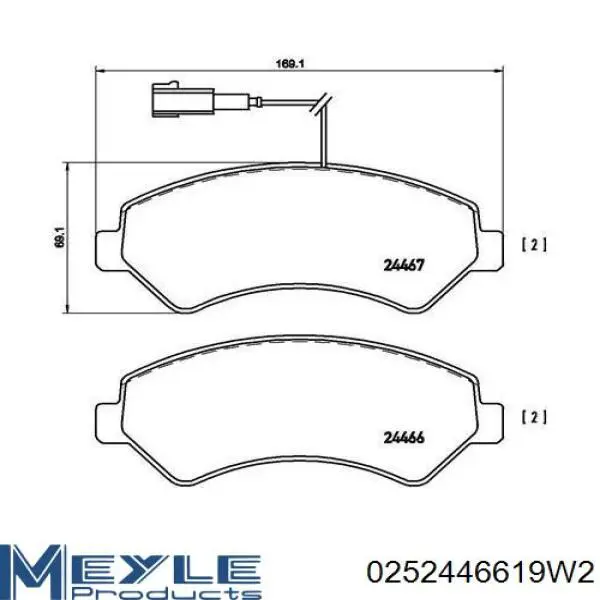 Тормозні колодки Meyle 0252446619W2