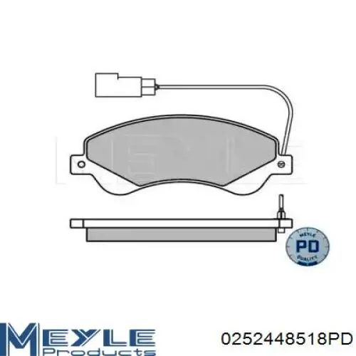 Колодки гальмівні передні, дискові 0252448518PD Meyle