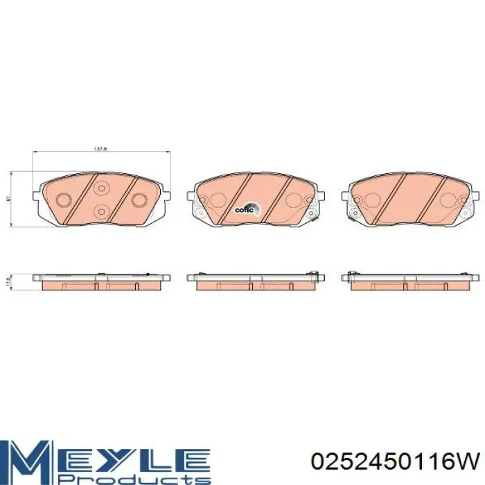 Гальмівні колодки Meyle 0252450116W ціна, від 37.53 USD