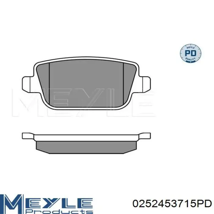 Задні гальмівні колодки 0252453715PD Meyle