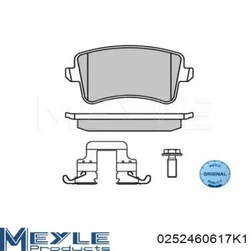 Задні гальмівні колодки 0252460617K1 Meyle