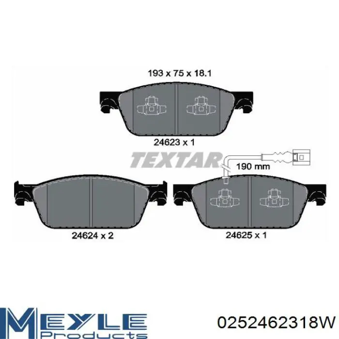 Гальмівні колодки Meyle 0252462318W ціна, від 46.72 USD