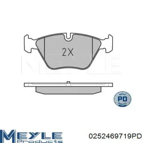 Колодки гальмівні передні, дискові 0252469719PD Meyle