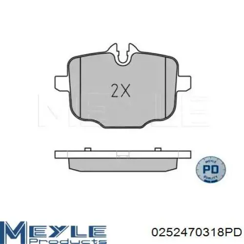0252470318PD Meyle Колодки гальмівні задні, дискові