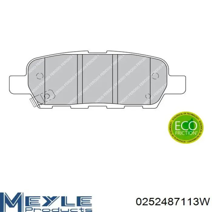 0252487113W Meyle Колодки гальмівні задні, дискові