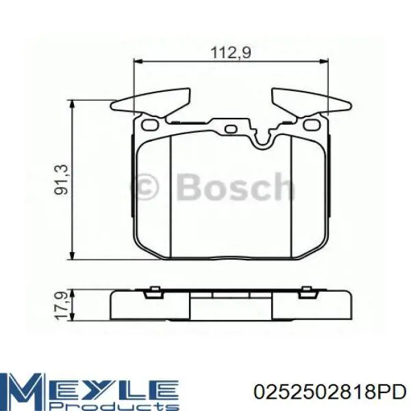 Гальмівні колодки Meyle 0252502818PD ціна, від 77.22 USD