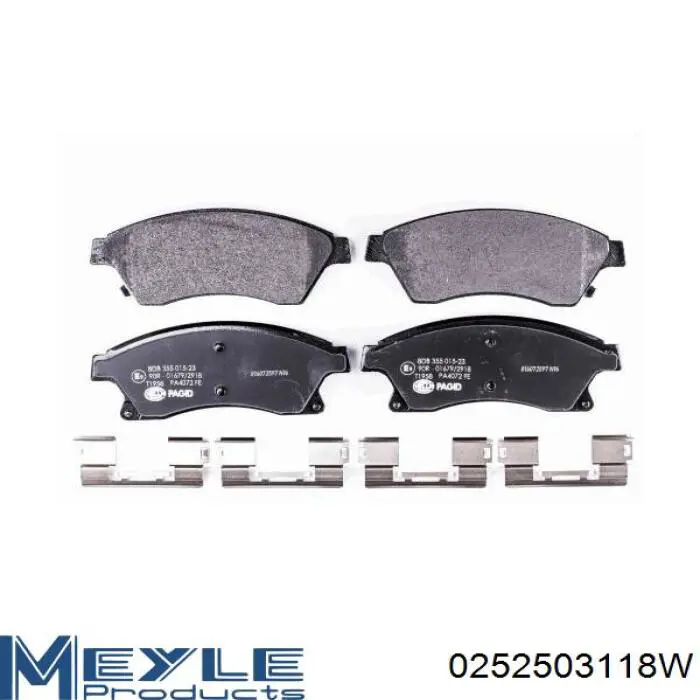 Передні тормозні колодки 0252503118W Meyle