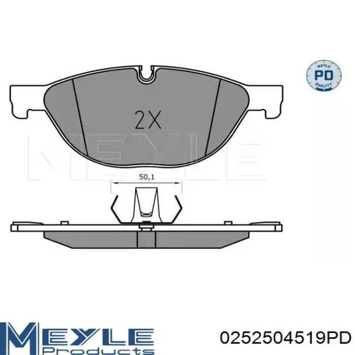 Колодки гальмівні передні, дискові 0252504519PD Meyle