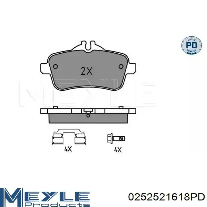Задні гальмівні колодки Meyle 0252521618PD ціна, від 44.49 USD