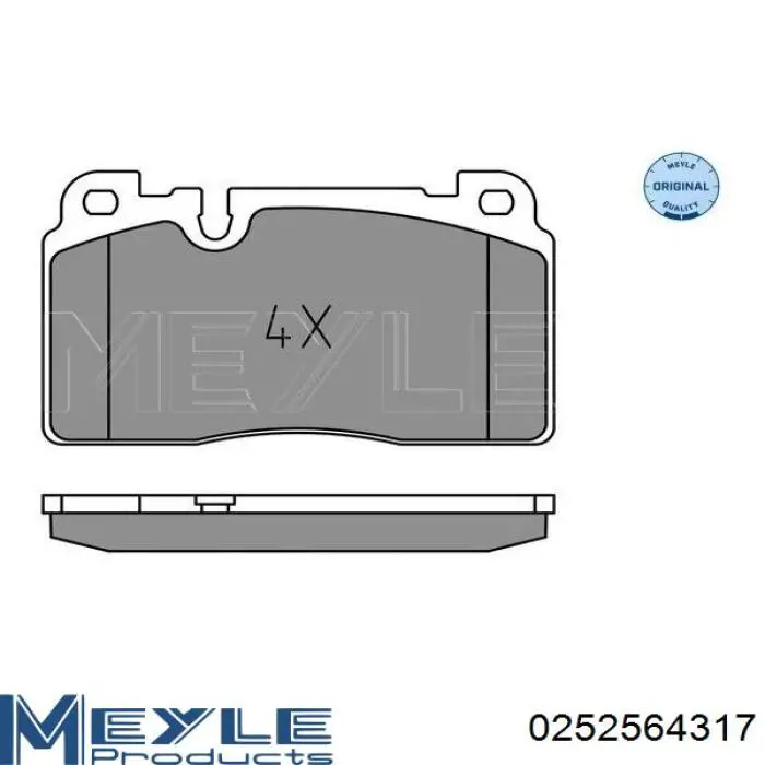 Передні тормозні колодки 0252564317 Meyle