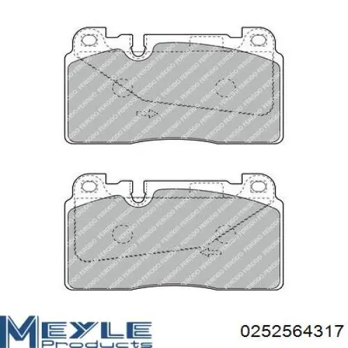 0252564317 Meyle Передні гальмівні колодки