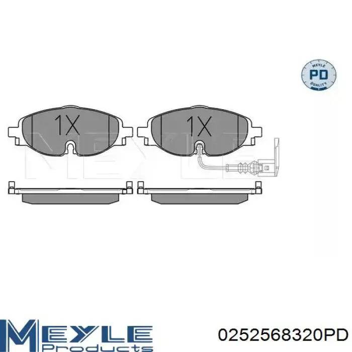 Купити 0252568320PD Meyle Колодки гальмівні передні, дискові