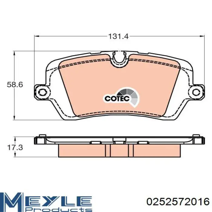 Задні гальмівні колодки Meyle 0252572016 ціна, від 36.70 USD