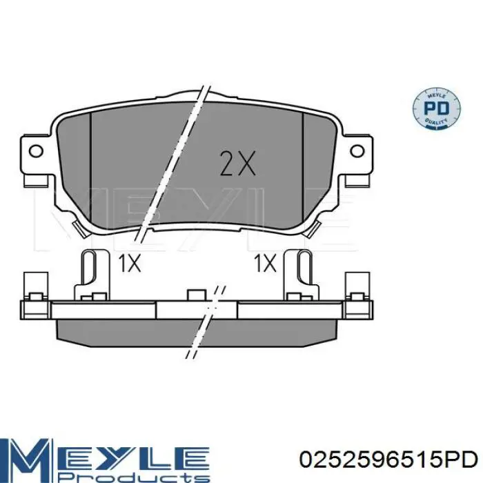 Колодки гальмові задні, дискові 0252596515PD Meyle