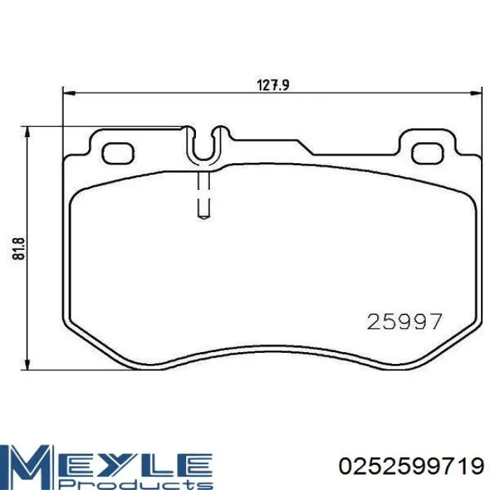 Купити 252599719 Meyle Колодки гальмівні передні, дискові