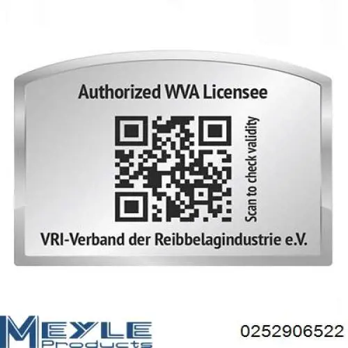 Передні тормозні колодки 0252906522 Meyle