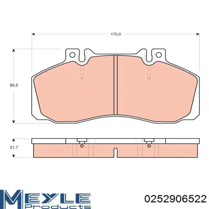 Купити 0252906522 Meyle Колодки гальмівні передні, дискові