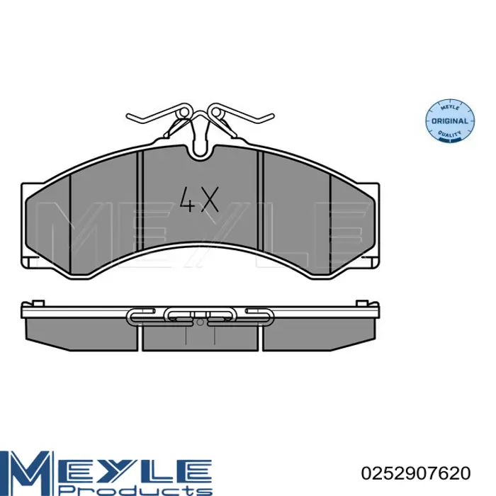 Гальмівні колодки Meyle 0252907620 ціна, від 30.48 USD