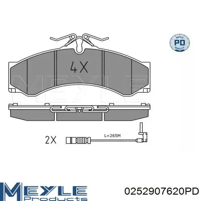 Гальмівні колодки Meyle 0252907620PD ціна, від 34.98 USD