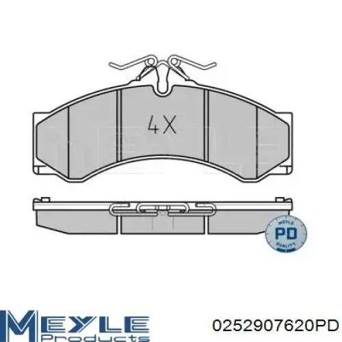 Колодки гальмівні передні, дискові 0252907620PD Meyle