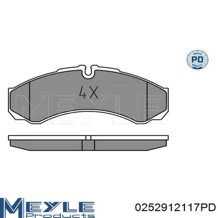 Колодки гальмівні передні, дискові 0252912117PD Meyle