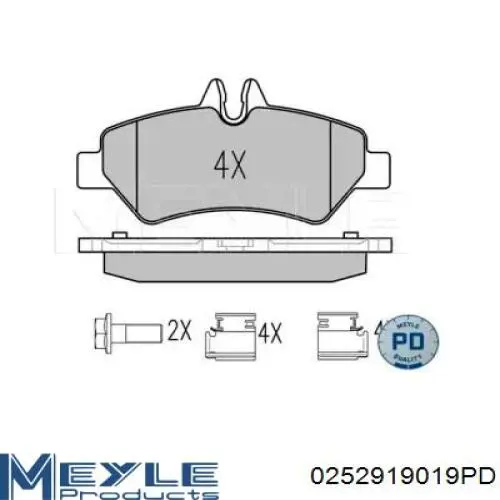 Задні гальмівні колодки Meyle 0252919019PD ціна, від 24.23 USD