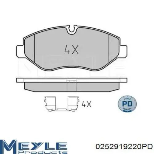 Колодки гальмівні передні, дискові 0252919220PD Meyle