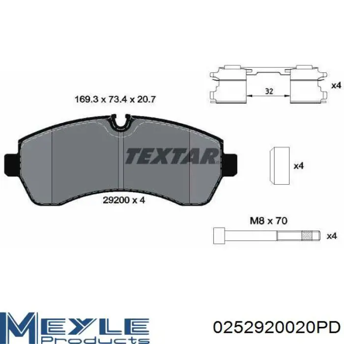 Передні тормозні колодки PA0539AF Japan Parts