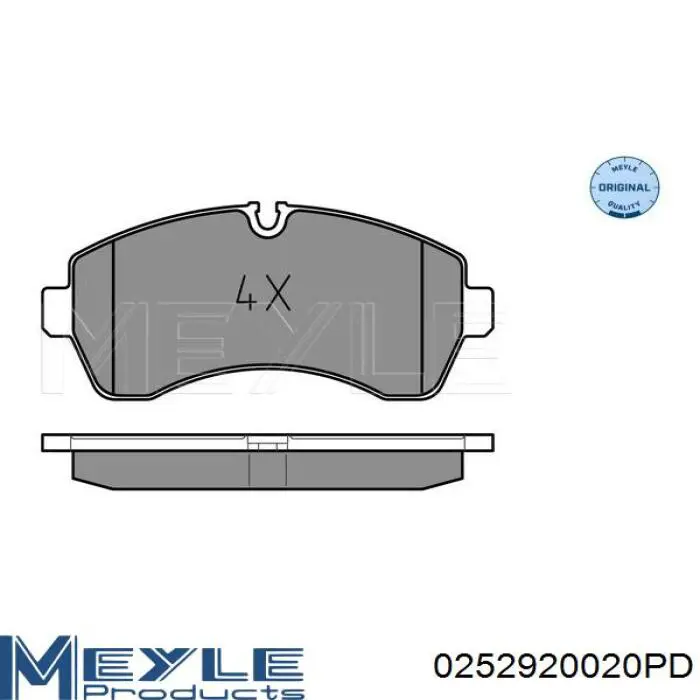 Передні тормозні колодки 0252920020PD Meyle
