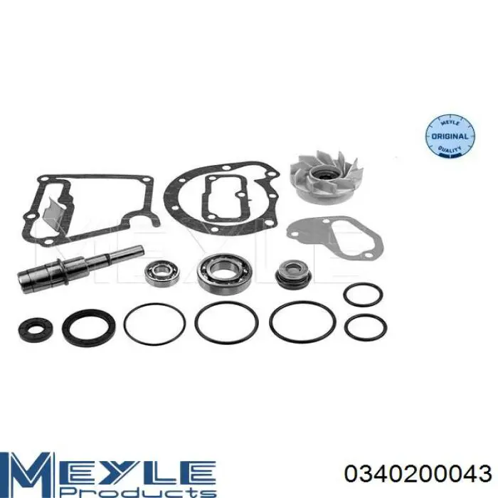 Ремкомплект помпи води Meyle 0340200043 ціна, від 73.72 USD