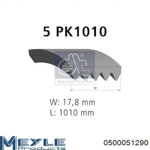 Ремінь генератора 5PK1290 Optibelt